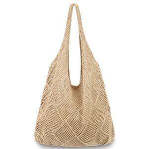 Crochet Bags - Summer Beach Tote, Aesthetic Hiie Knit Bag Lht ^_^
